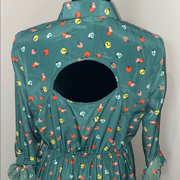 Xhilaration Green Floral Long Sleeve Dress Size L - Picture 5 of 7